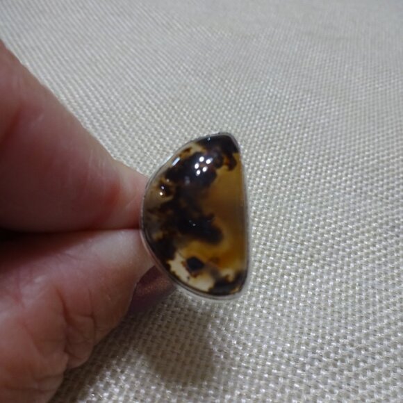 Natural MONTANA AGATE Handmade Sterling 925 Ring Size 6.5 #188C - Picture 2 of 3